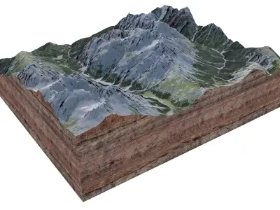 Piz Zuort Mountain Switzerland 3D model