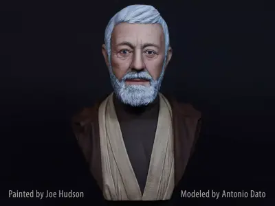  Alec Guinness Obi-Wan Kenobi Bust Printable 3D model 3D print model