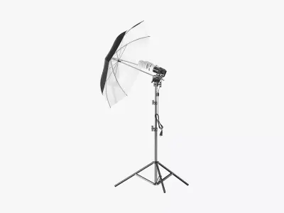 Umbrella Lighting Double Light Bulbs 3D model