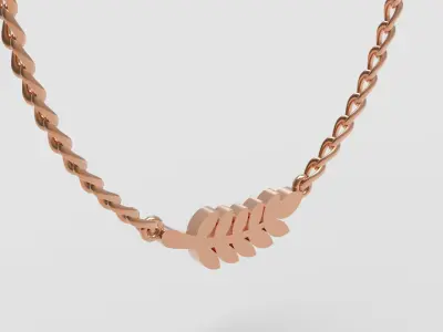 Girly leaf pendant 3D print model