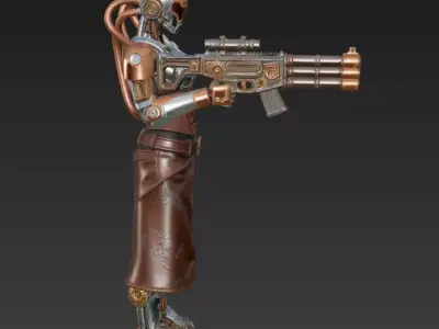 Steampunk Warrior in Monochrome 3D model