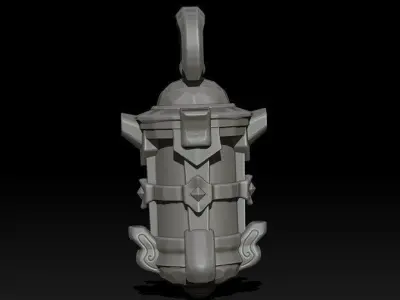 Stylized Medieval Fantasy Lamp 3D print model