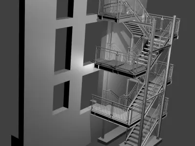 stairs computer screen showing design of staircase Free 3D model