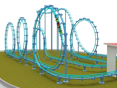 Roller Coaster 3D model