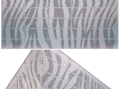 perforated metal panel N9 3D model