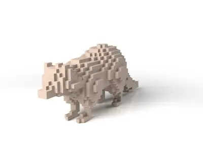 Raccoon Minecraft Voxel Low-poly 3D model