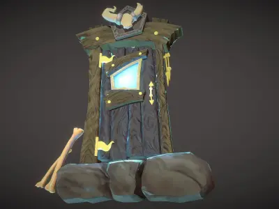 Stylized Door prop Low-poly 3D model