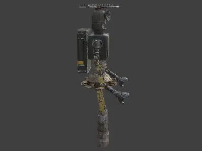 Rigged Future Old Robot 3D Model Low-poly 3D model