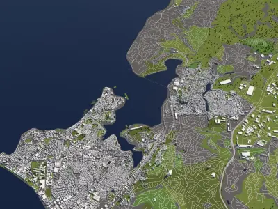 Salvador Brazil 50x50km 3D model