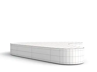 Outdoor Metal Wood Bench 001 3D model