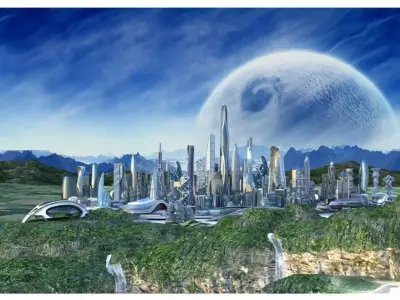 Future sci-fi urban architecture 3D model