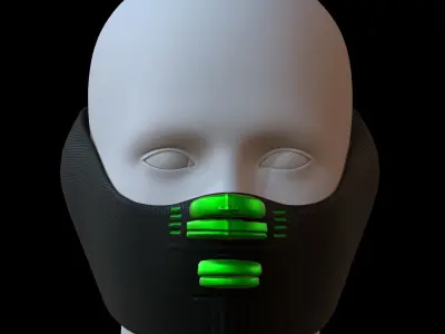 Gas mask helmet 3d model scifi Low-poly  Low-poly 3D model 200