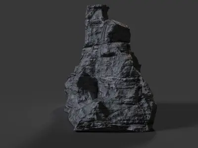 Cliff rock formation Low-poly 3D model