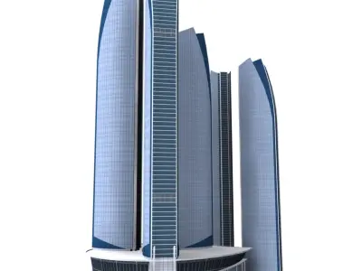 Etihad tower low poly 3d model 3D model