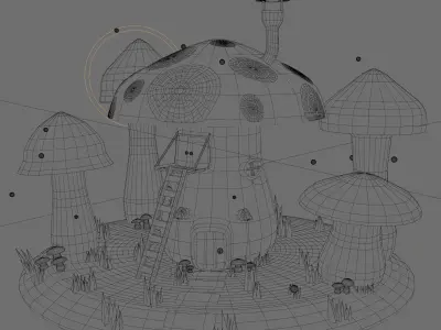 Mushroom house model 3D model