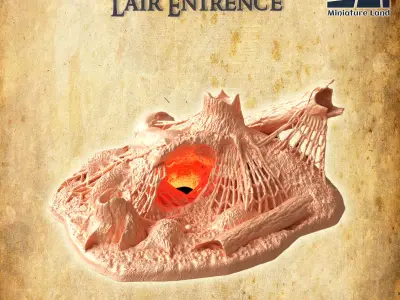 Arachnid Lair Entrence Tabletop Terrain 28 MM 3D print model