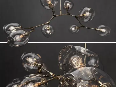 Branching bubble 8 lamps 3 3D model