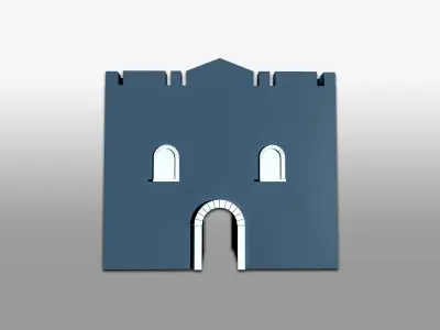 Castle Gate Low Poly 3D Free 3D model