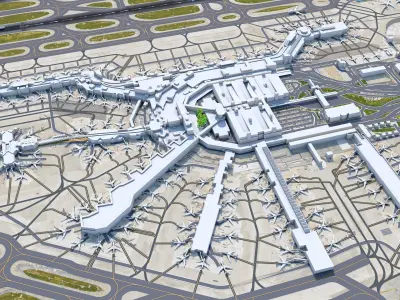 Miami Airport 10km Low-poly 3D model
