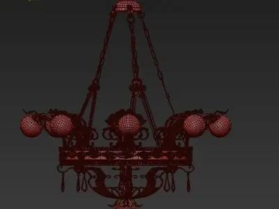 Chandelier Effe Bi Ferro Battuto Artistico  Lighting L-616 3D model
