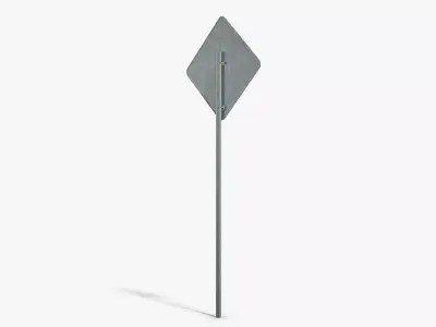 Two Way Sign Low-poly 3D model