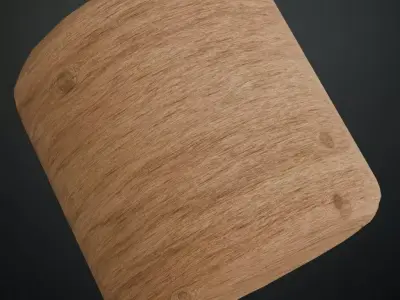 Natural Light Oak Wood with Knots PBR Texture