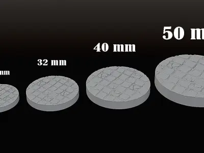 Free Fantasy Base Tiles  25 -32- 40- 50mm  SLA Pre Supported STL Free 3D print model