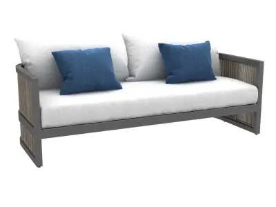 Restoration Hardware Capri lounge chair sofa ottoman 3D model