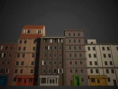 City Building Modular Pack Low-poly 3D model