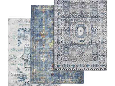 Rug Set 6 pcs area 3D model