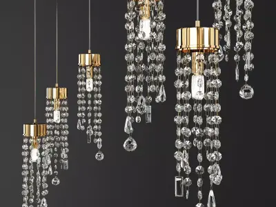 CREATIVE BRASS DIAMOND CHANDELIER Low-poly 3D model