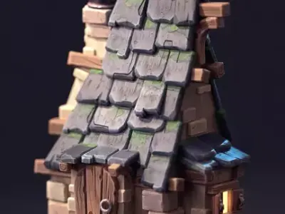 OLD MEDIVAL HOUSE Low-poly 3D model