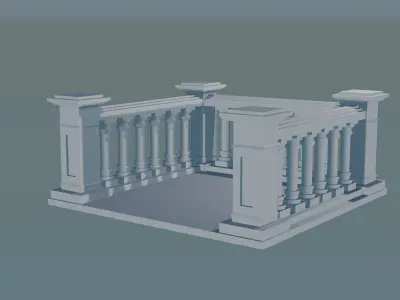 Concrete Balustrade 3D print model shop