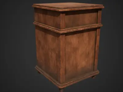 Stylized Bedside Table Free low-poly 3D model