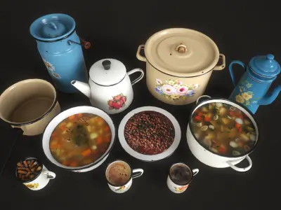 Enamel tableware set