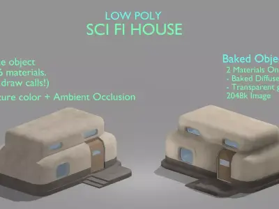 Sci Fi House Low-poly 3D model