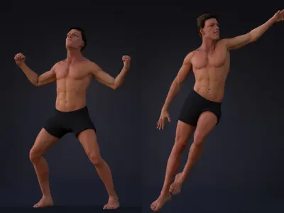 Male Base  Rig Low-poly 3D model