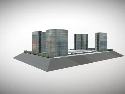 National Library of France Low-poly 3D model