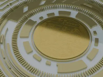 Bitcoin with modern 3D circuits 3D model