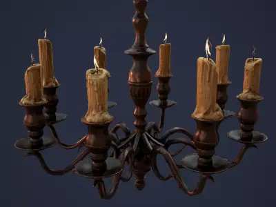 Candelabra Chandelier Low-poly 3D model