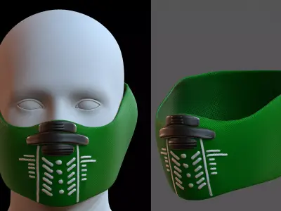 Gas mask helmet 3d model scifi Low-poly  Low-poly 3D model 171