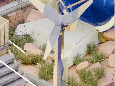 Spacecraft with portal animation 3D model