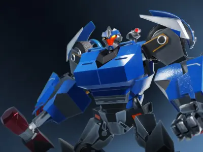 Breakdown  Transformers Prime Character Rig Low-poly 3D model