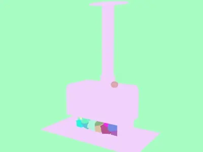 Fireplace wood burning stove Low-poly 3D model