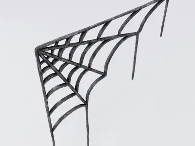 Spider web low poly toon 3d model   Low-poly 3D model