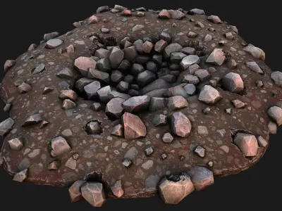 Deposits Rocks Mines Environment Quarry Low-poly 3D model