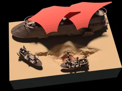 Sarlacc Pit playset 1-18 scale for 3-75 inch figures 3D print model