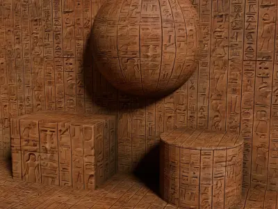Ancient Egypt Hieroglyphs  - VOL 3 - 1 Seamless PBR Texture