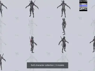 Scifi character collection 3D Model Pack