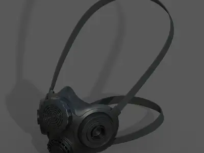 Gas mask helmet 3d safety isolated military combat  Low-poly 3D model